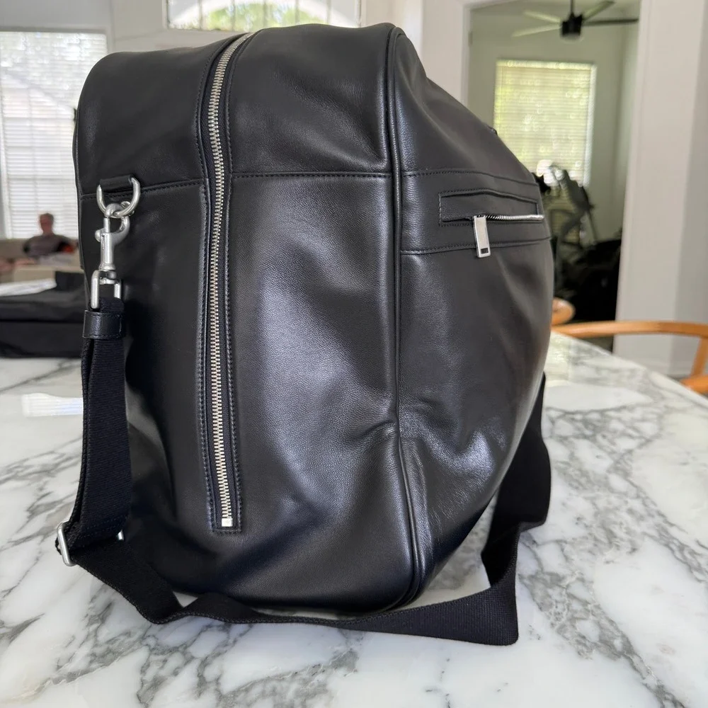 Saint Laurent‎ Black Lambskin Camp Maxi Duffle Bag, 821907 AAC3N, NWT